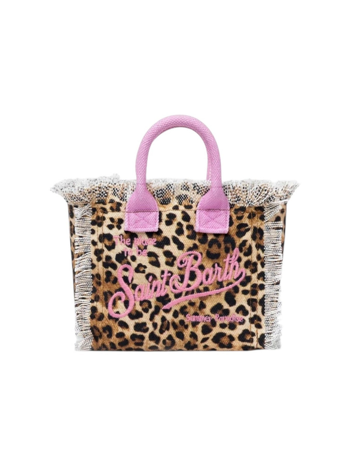 Borsa a mano Shop Bag Midi in pelle e cavallino leopardato - MC2 Saint