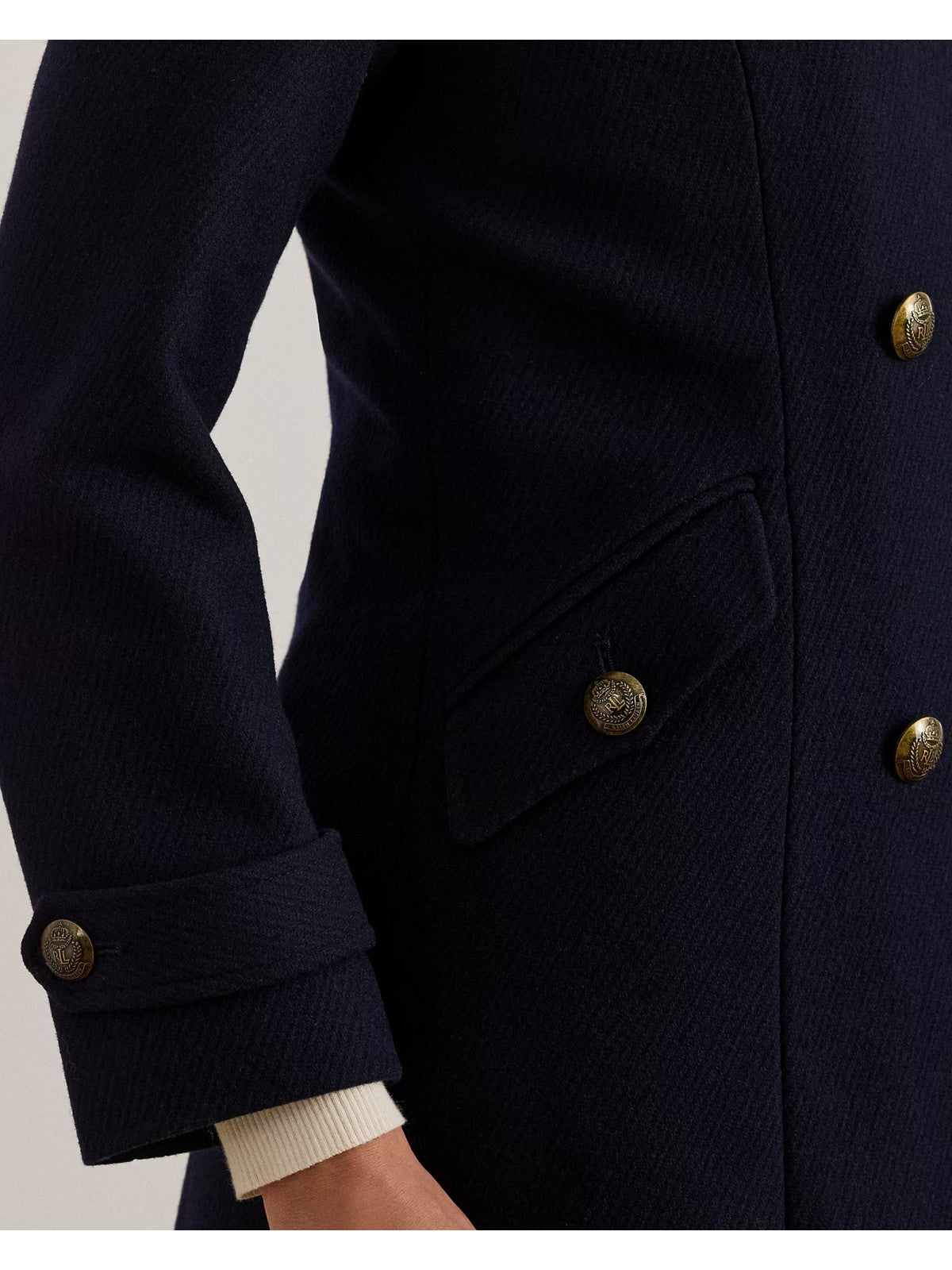 LAUREN RALPH LAUREN Cappotto Donna "TWILL DB 45""-LINED-COAT" 297P04150 002 REGAL NAVY gioboutiqueweb
