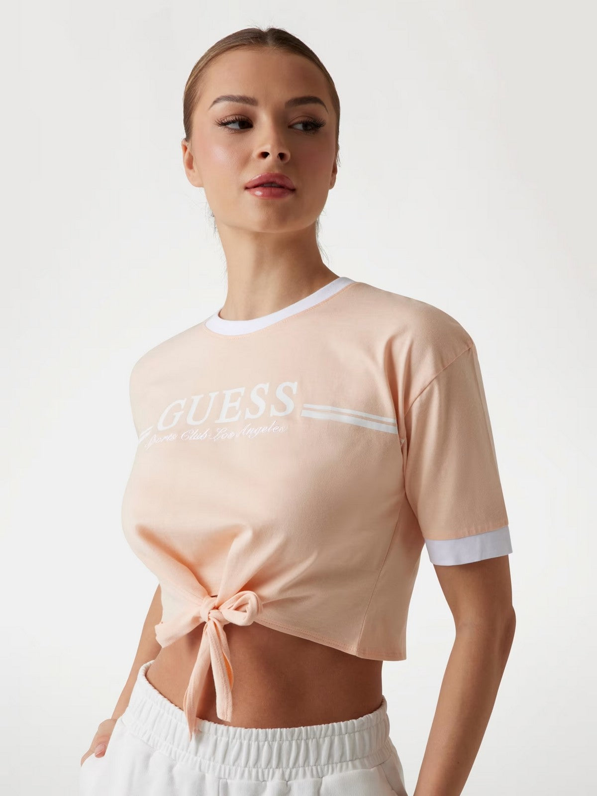 GUESS SPORT T-shirt Donna KNOT T-SHIRT V5GI05 I3Z14 G6J4 Rosa gioboutiqueweb