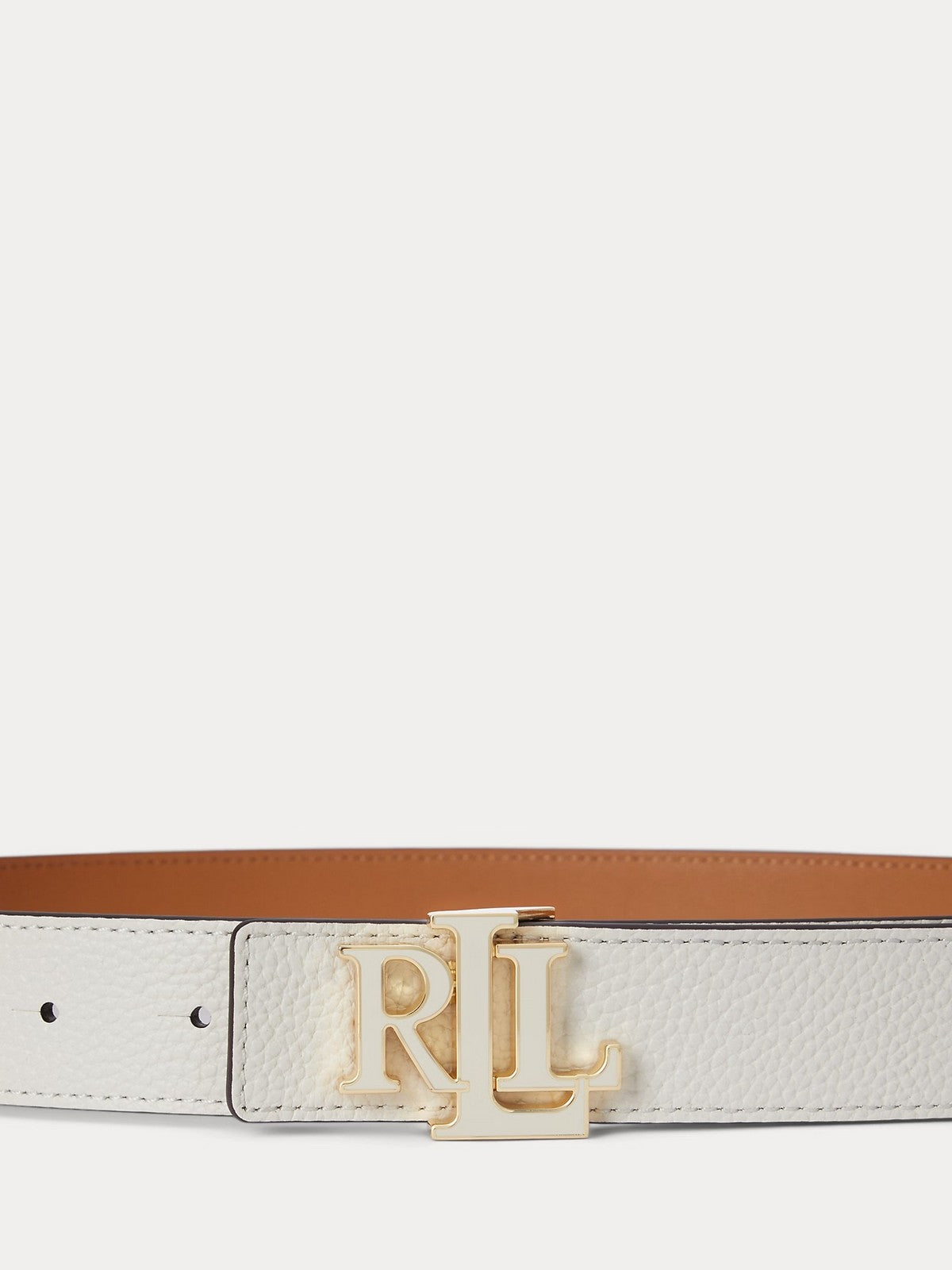 LAUREN RALPH LAUREN Cintura Donna REV LRL 30-BELT-MEDIUM 412P04417 003 SOFT WHITE/CLASSIC CARAMEL