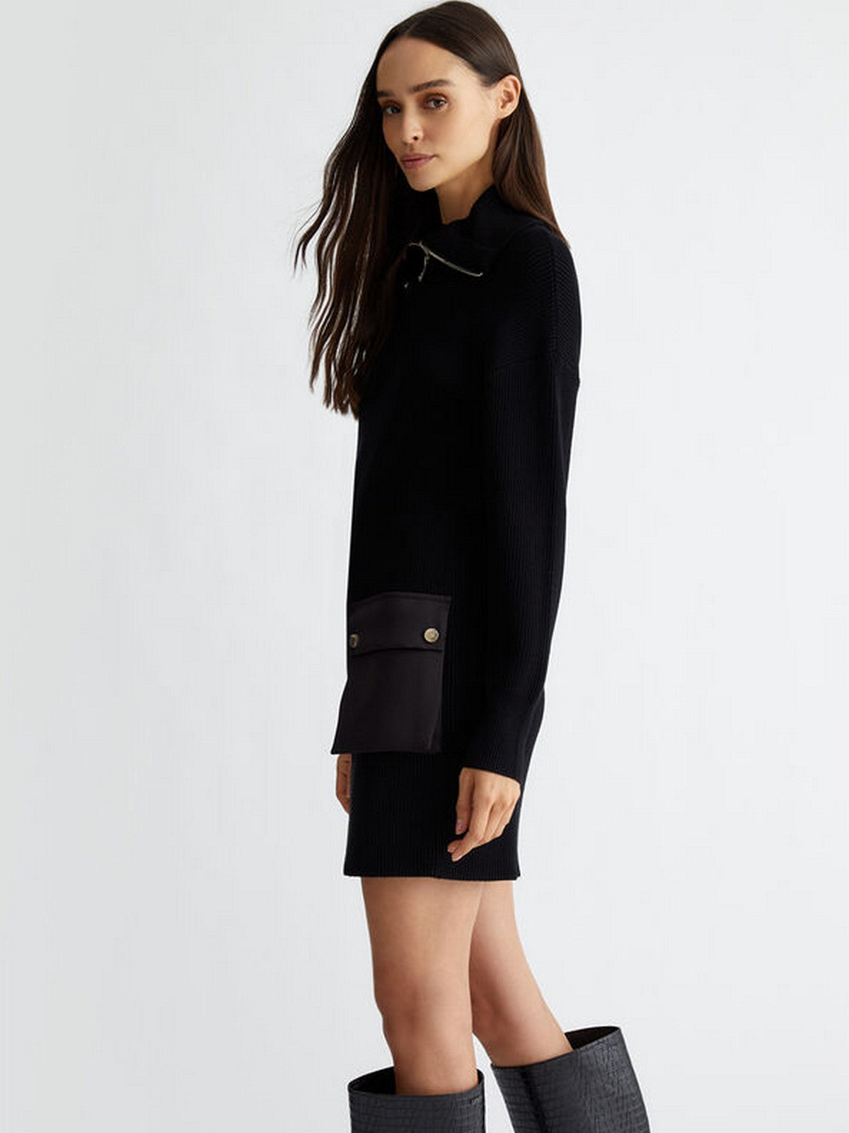 LIU JO WHITE Abito Donna WF4228MS99E 22222 Nero gioboutiqueweb