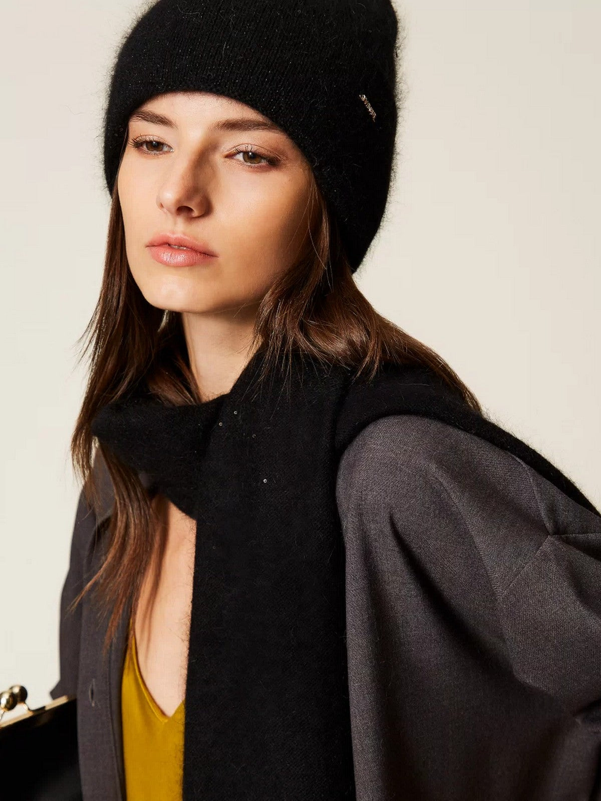 TWINSET Cappello Donna SEQUINS KNITTING 252TA426B 00006 Nero