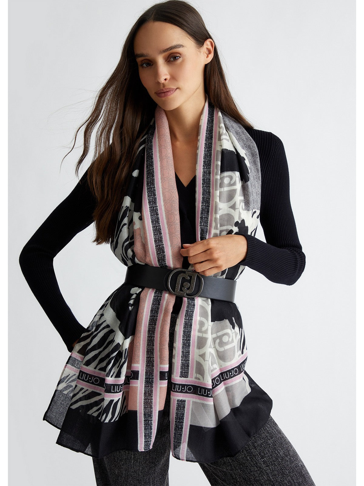 LIU JO SOFT Sciarpa Donna 2F4105T0300 22222 Nero gioboutiqueweb