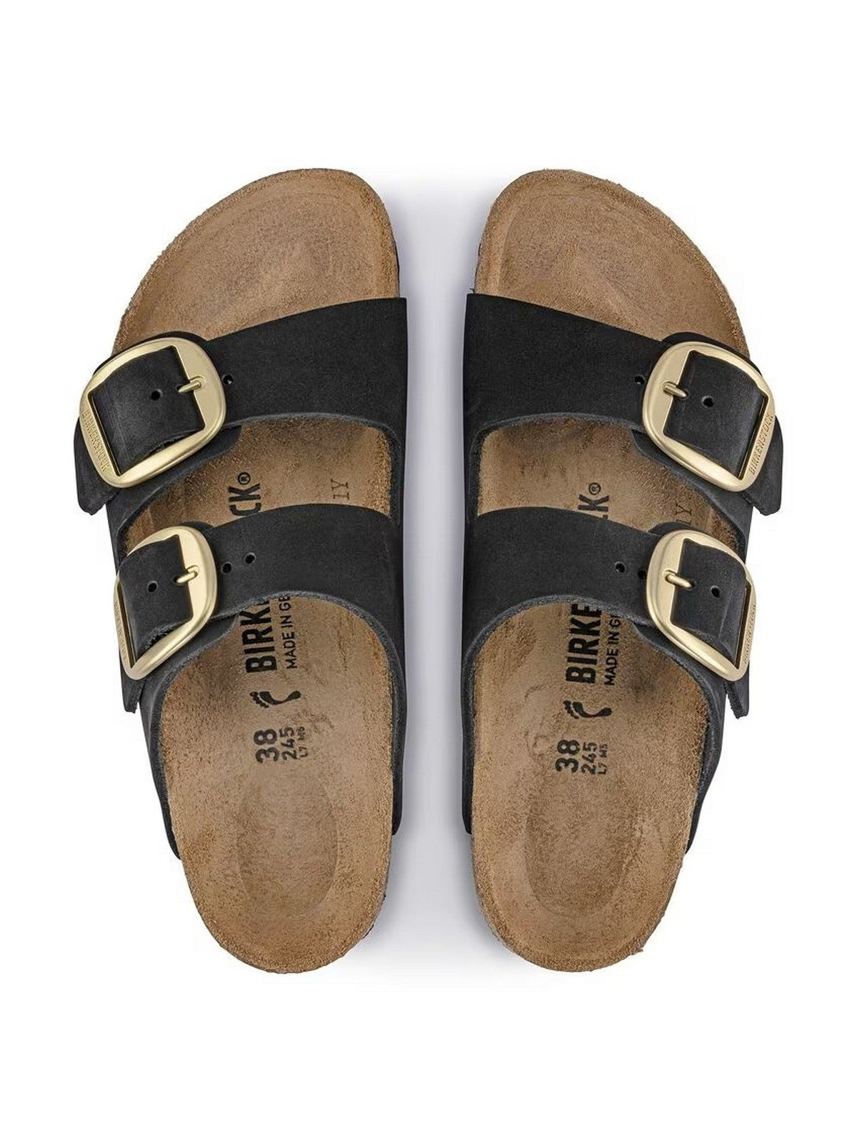 BIRKENSTOCK Sandalo Donna Arizona Big Buckle black, Nubuck Leather 1023290 Nero