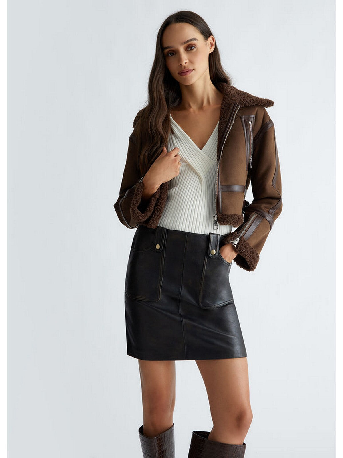 LIU JO BLACK Giubbino Donna CF4390E0911 X0631 Marrone gioboutiqueweb