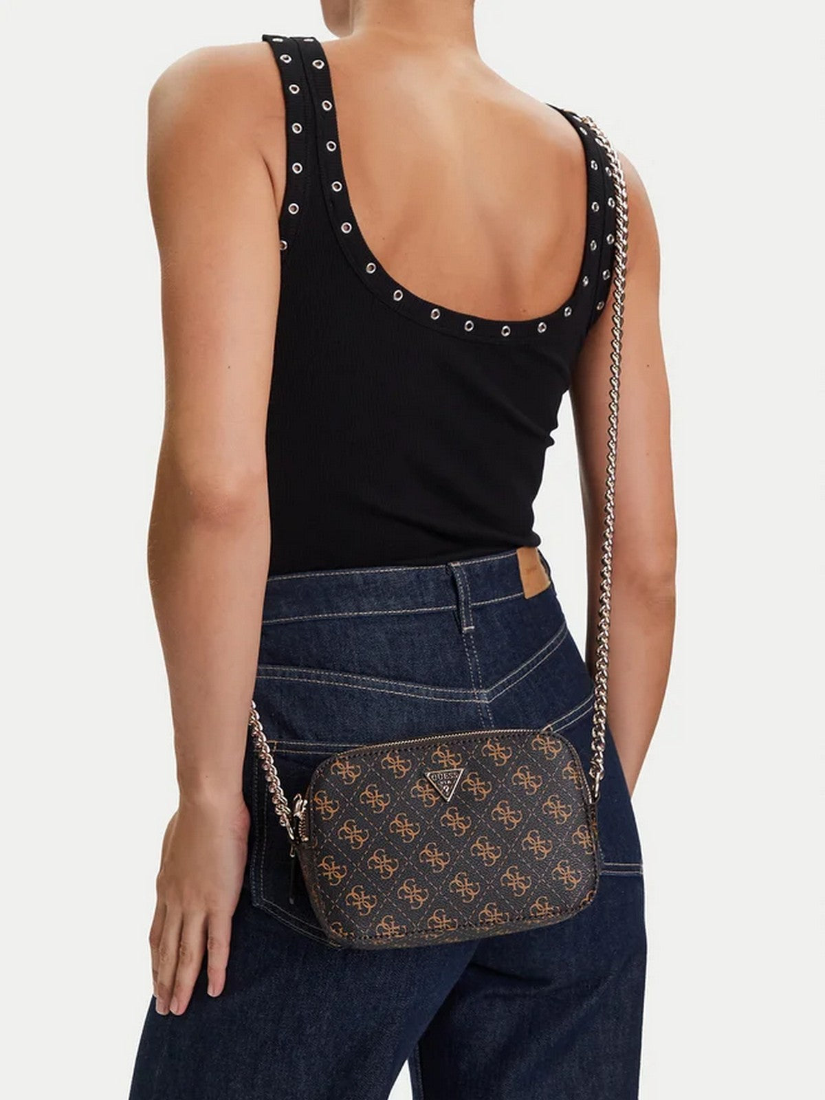 GUESS Borsa Donna NOELLE II CROSSBODY CAMERA HWQG96 72140 BNL BROWN LOGO