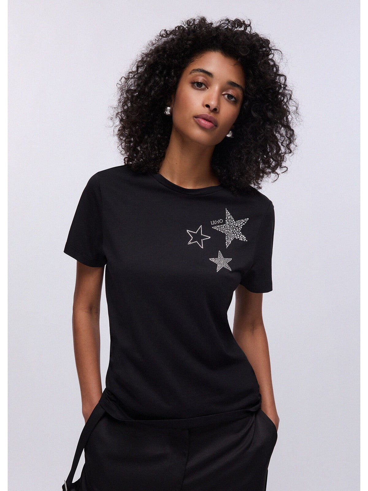 LIU JO WHITE T-shirt Donna WA6491JS923 P9354 Nero LiuJo star hotf