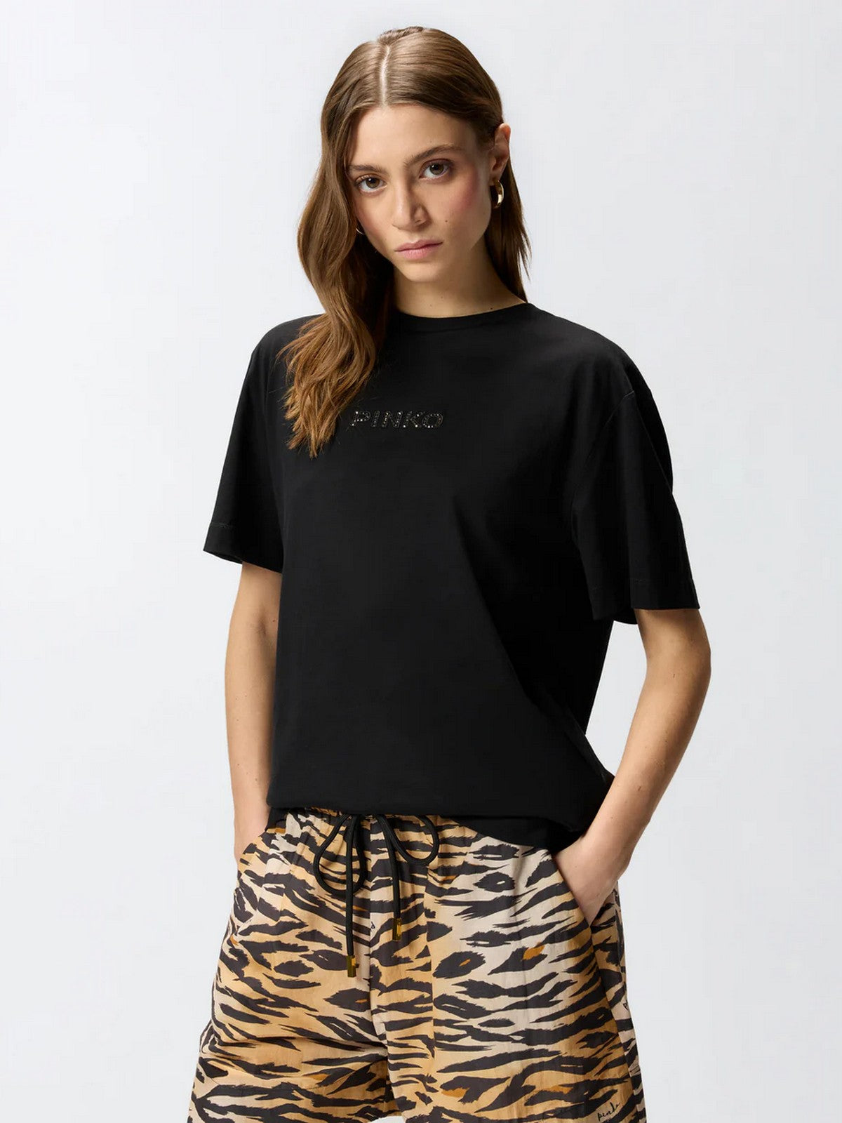 PINKO T-shirt Donna STREPITOSO T-SHIRT 105526-A33S Z99 NERO LIMOUSINE