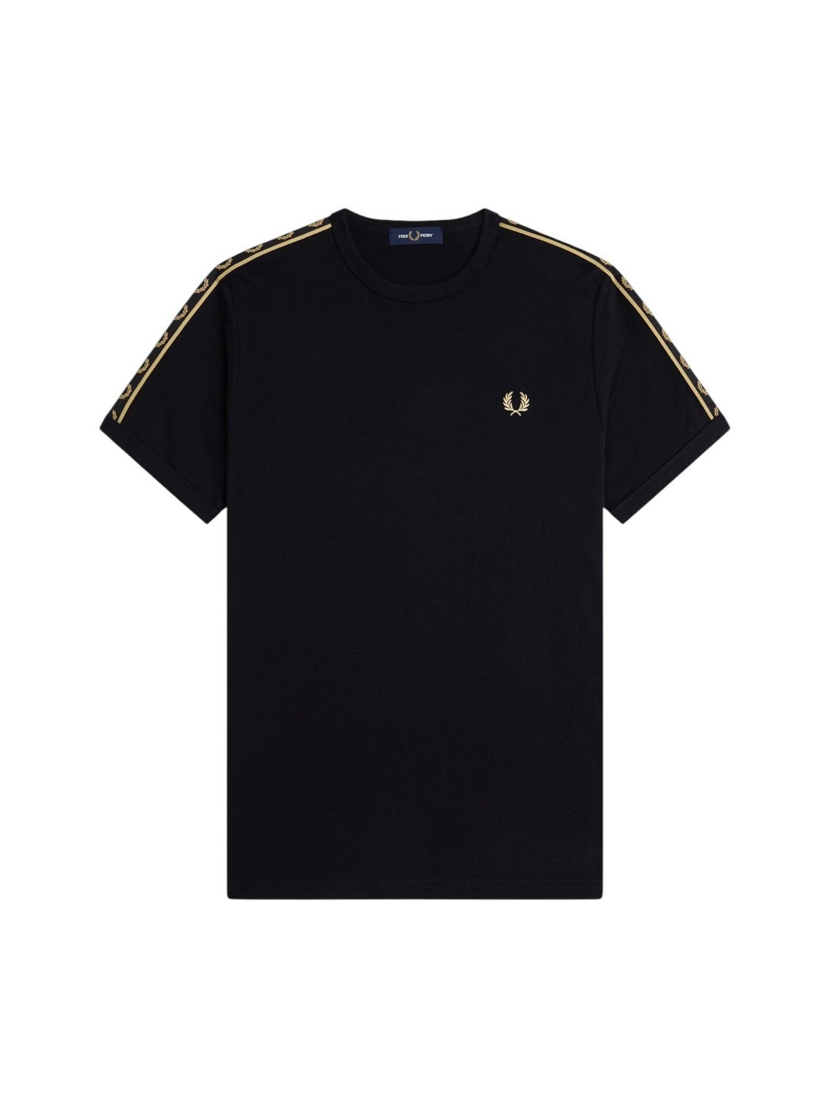FRED PERRY T-shirt Uomo FP CONTRAST TAPE RINGER T-SHIRT FP-M4613-57 90A BLACK/CHAMPAGNE