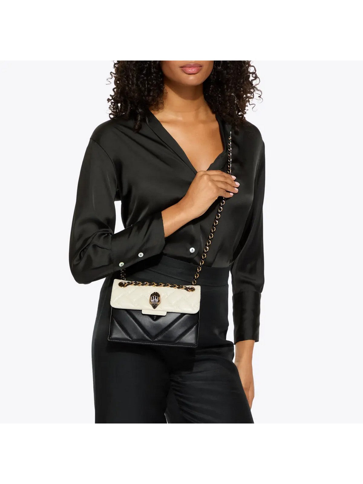 KURT GEIGER Borsa Donna MINI KENSINGTON BAG E 2723201109 BLK/WHITE BLK/WHITE