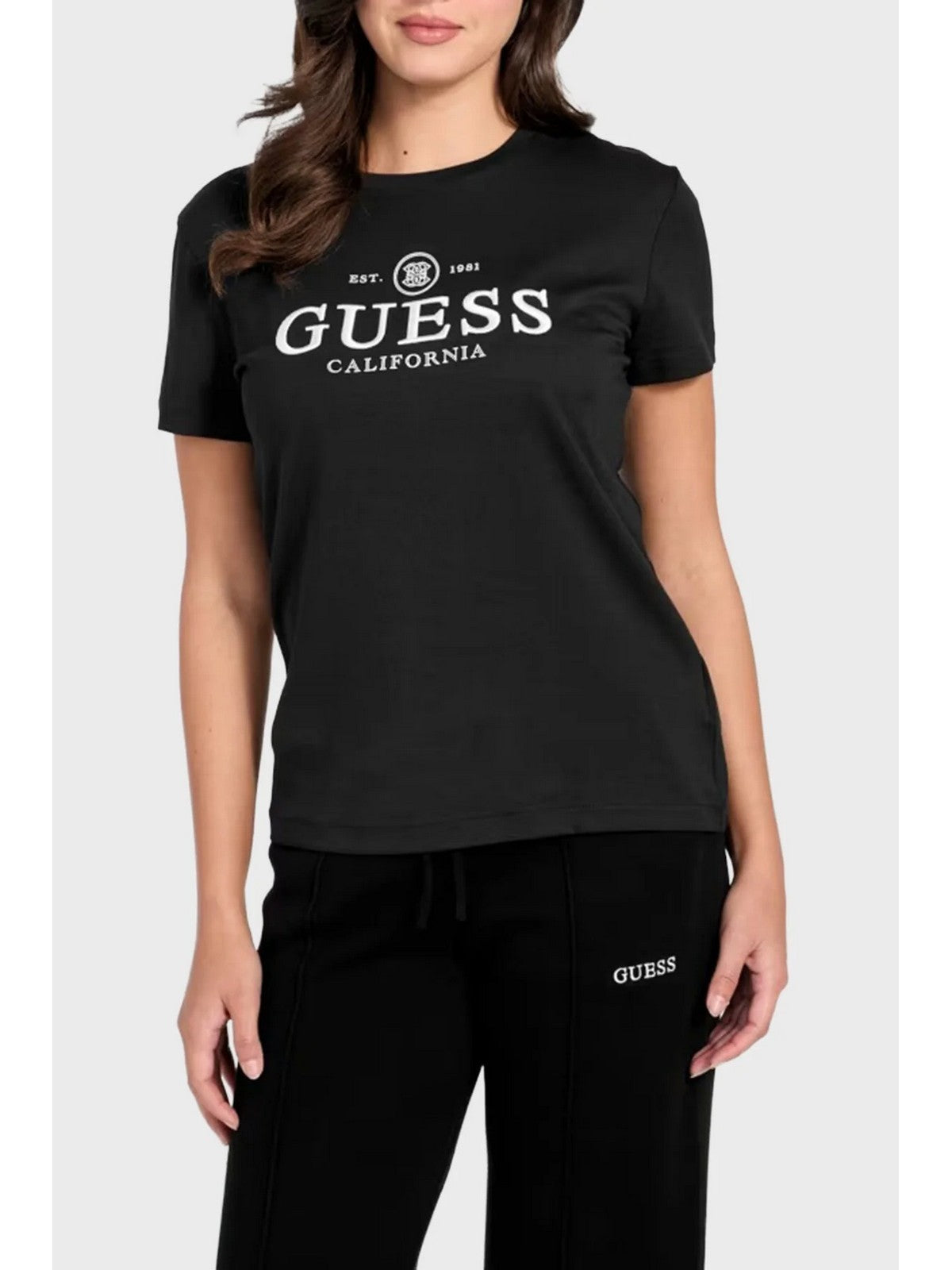 GUESS SPORT T-shirt Donna ARABELLA CN SS T-SHIRT V6RI06 KD741 JBLK Jet Black A996