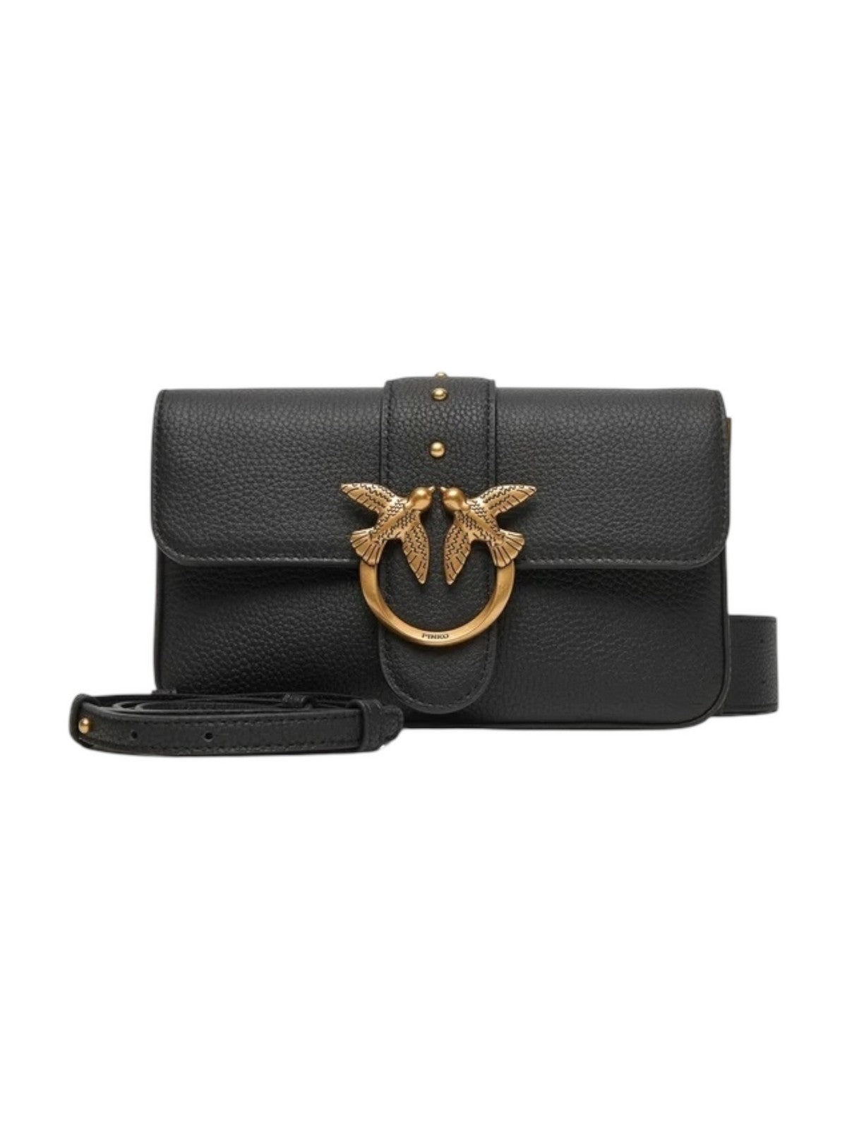 PINKO Borsa Donna LOVE ONE MINI SLOUCHY FL 104340-A2OX Z99Q NERO-ANTIQUE GOLD gioboutiqueweb