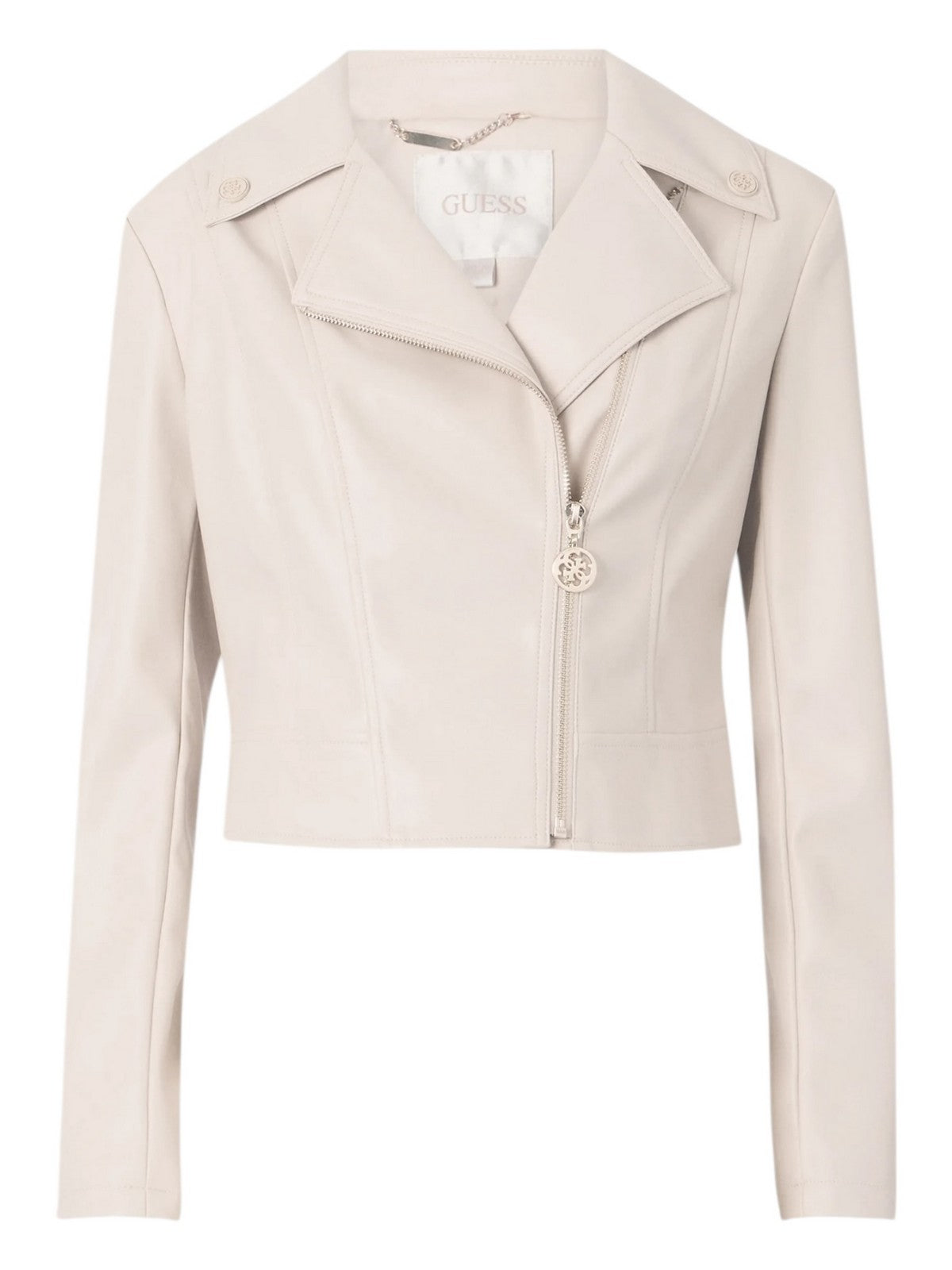 GUESS Giubbino Donna CLEMENCE PU LEATHER JACKET W5RL22 WE480 F1O8 Bianco gioboutiqueweb
