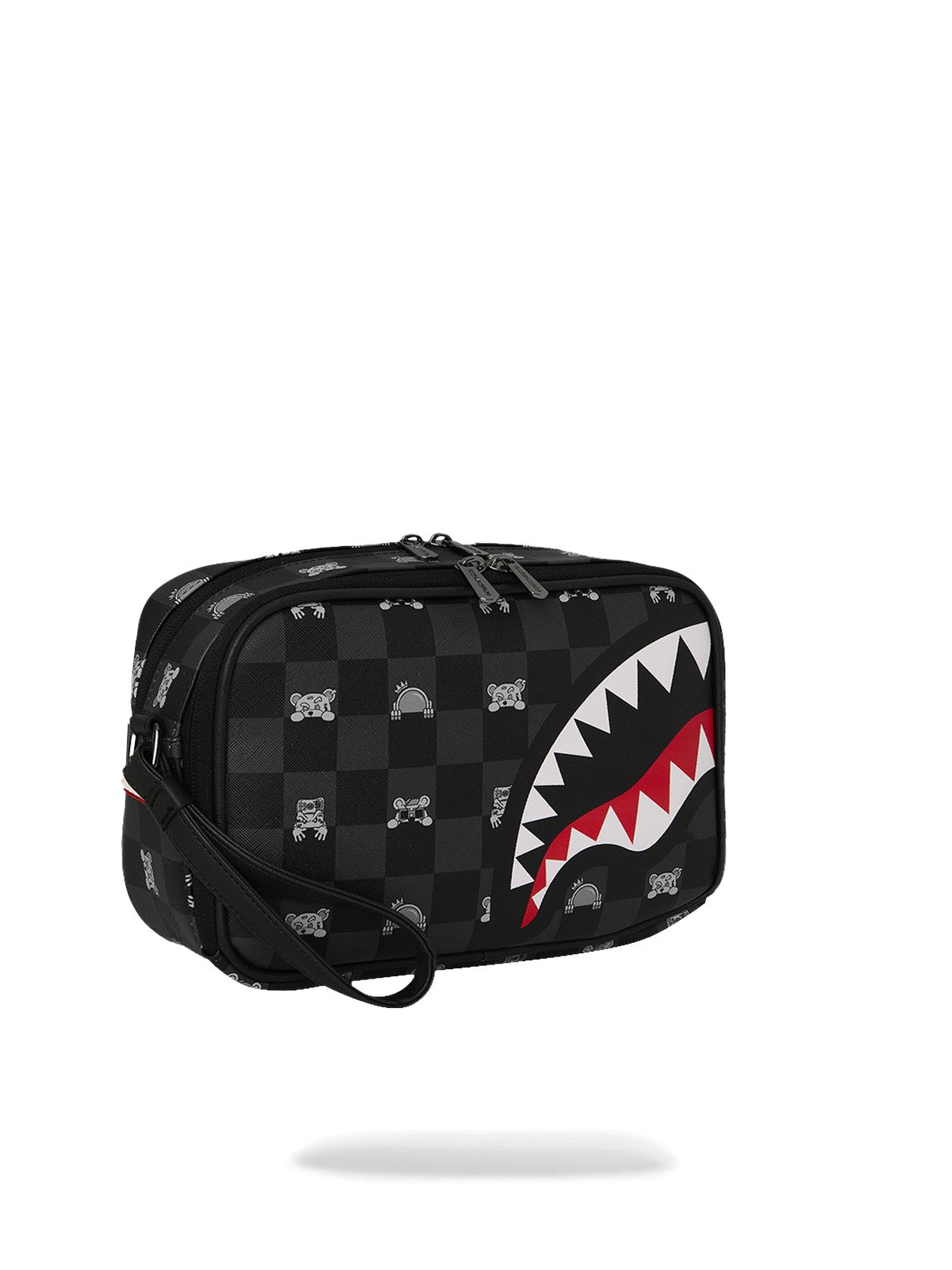 SPRAYGROUND Pochette Unisex adulto GRAY PEEKING CHARACTER CHECK TOILETRY BRICK 910B8914NSZ Nero