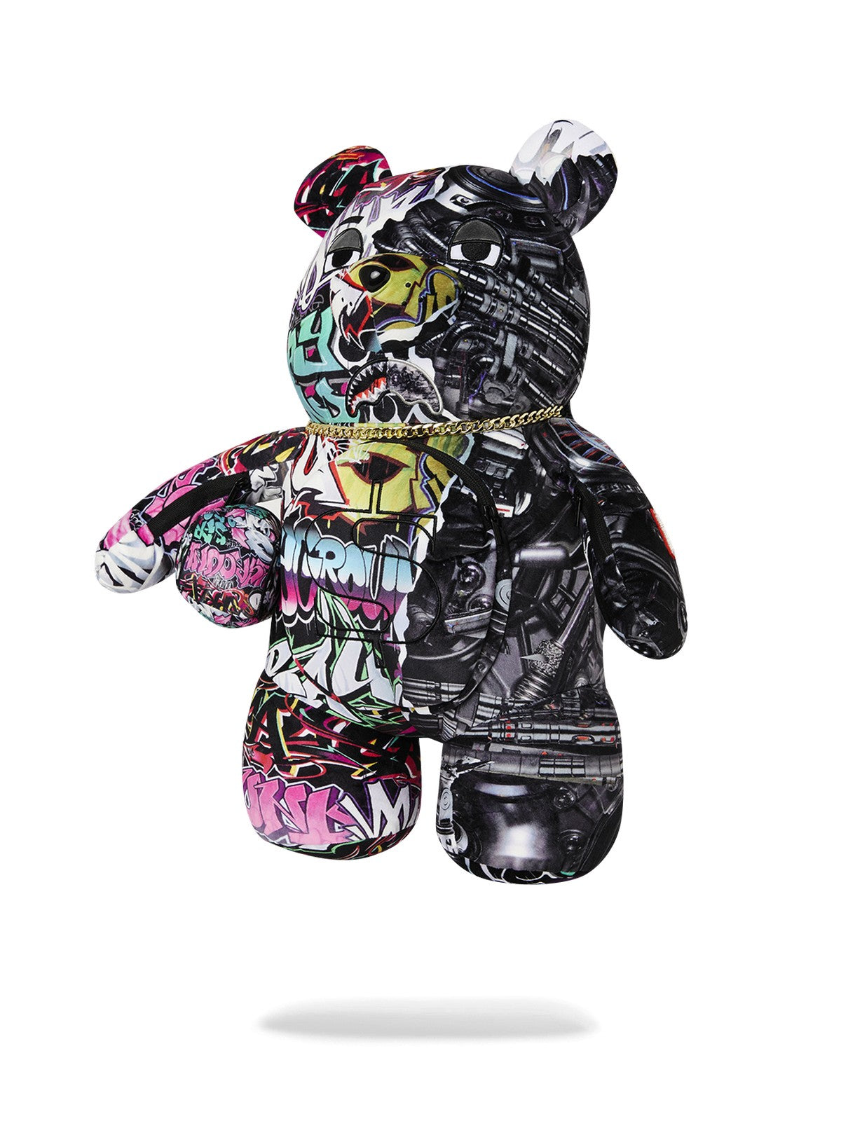 SPRAYGROUND Zaino Uomo SPLIT CYBERSHARK MONEYBEAR TEDDY BEAR 910B8052NSZ Nero gioboutiqueweb