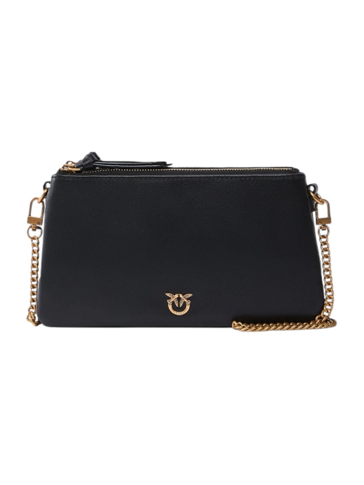 PINKO Borsa Donna DOUBLE MINI VITELLO MORBIDO 105359-A0QO Z99Q NERO-ANTIQUE GOLD