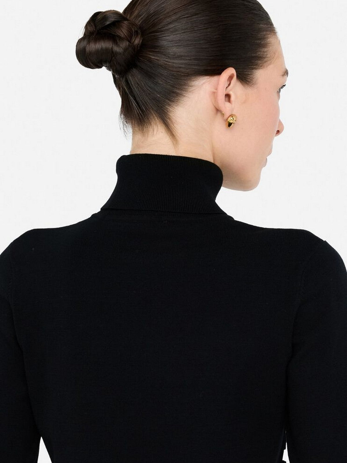 LIU JO SPORT Maglione dolcevita Donna TF5219MS63L 03N66 Nero/bianco latte