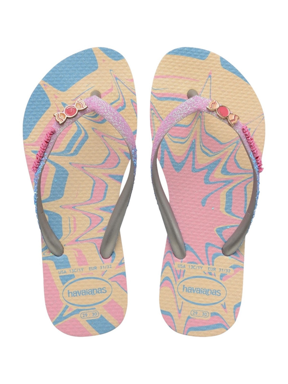 HAVAIANAS Infradito Bambine e ragazze Hav. Kids slim glitter trendy 4146976.9321 Rosa gioboutiqueweb
