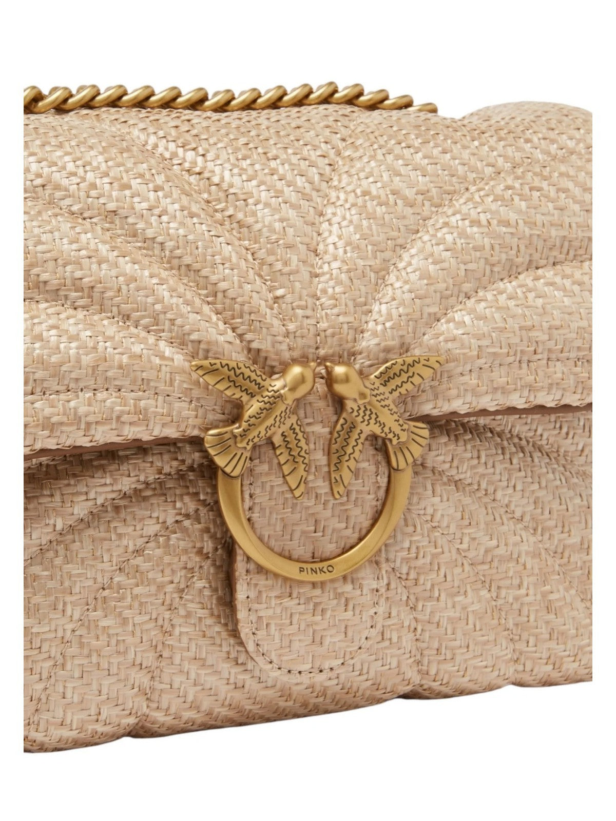 PINKO Borsa Donna 100038-A2C8 C50Q BEIGE-GRIGIO FUMO-ANTIQUE GOLD gioboutiqueweb