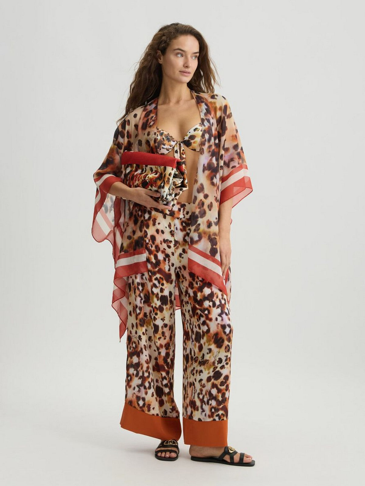 LIU JO BEACHWEAR Pantalone Donna VA5143TS806 M9145 St.animal rouge gioboutiqueweb