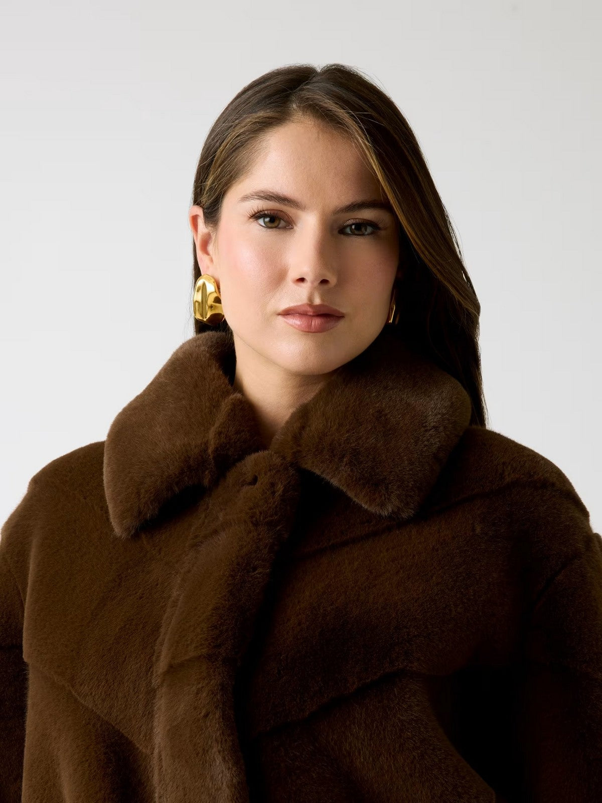 MARCIANO Pelliccia Donna MAYA FAUX FUR JACKET 5BGL11 7375A F1AQ CHOCOLATE BROWNIE MU