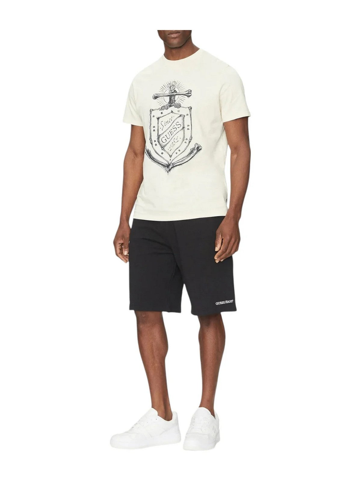 GUESS Pantalone Uomo GJ REG EMBRO SHORTS M5GD49 KCPR1 JBLK Jet Black A996 gioboutiqueweb