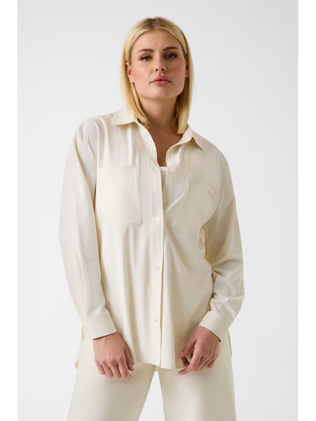 GUESS SPORT Camicia Donna NAT SHACKET V6RH00 WL232 G027 WHITE GLAM