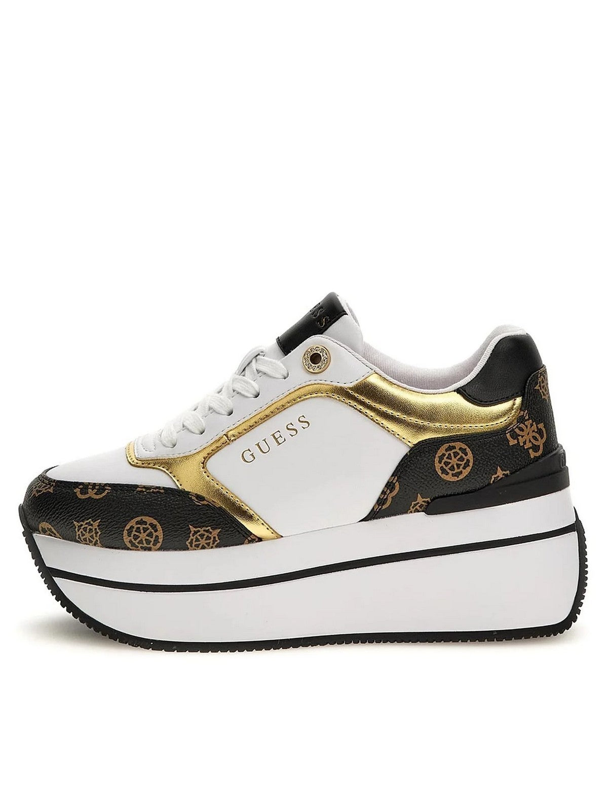 GUESS Sneaker Donna Camrio FL7CMR FAL12 WHIBR WHITE/BROWN gioboutiqueweb