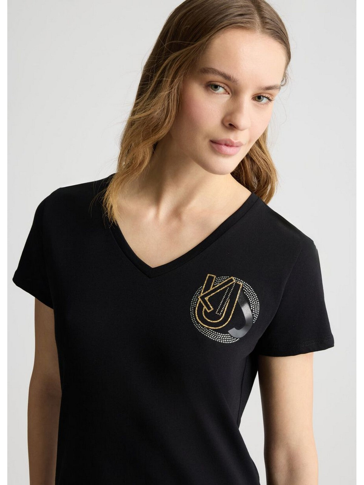 LIU JO SPORT T-shirt Donna TA5179J6040 M9178 Nero LJ circle