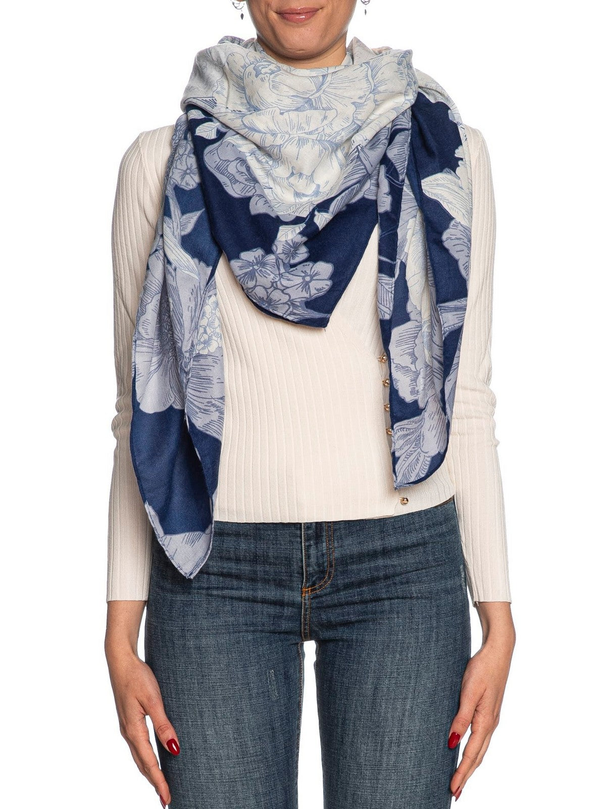 GUESS Foulard Donna Kefiah 140X140 AW9988 POL03 BLU Blu gioboutiqueweb