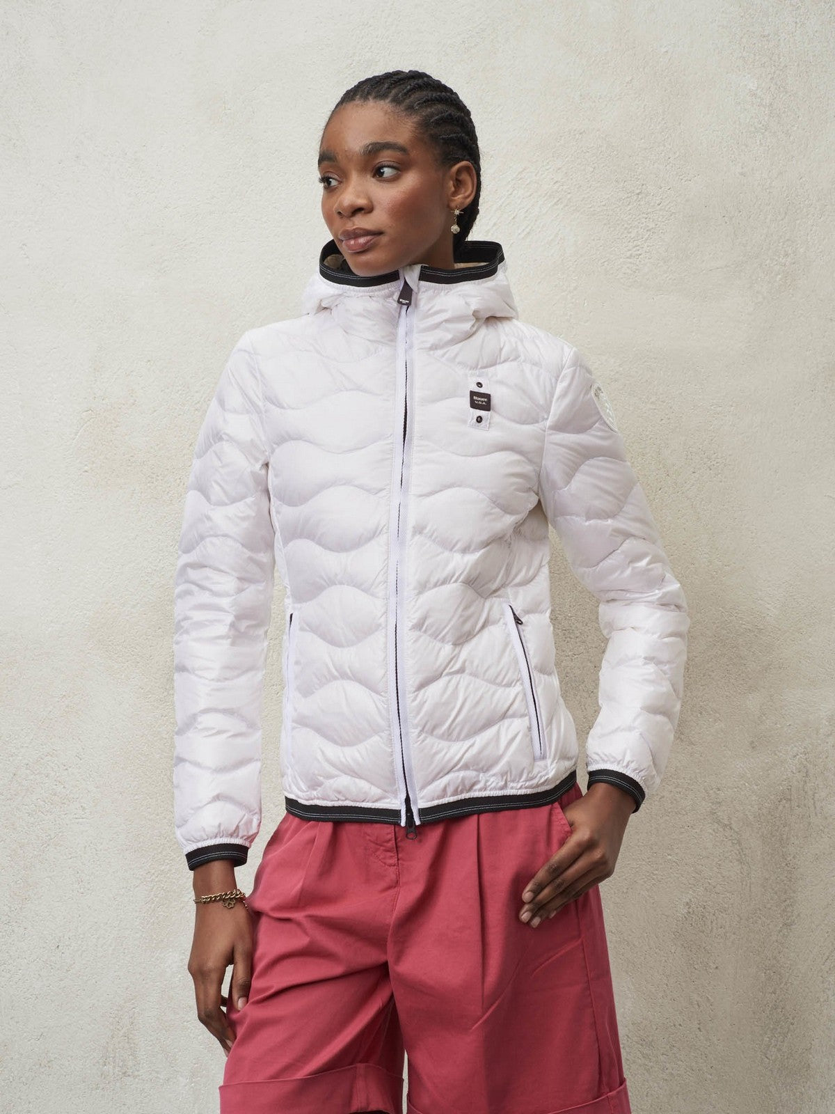 BLAUER Piumino Donna 24SBLDC03051 005050 100 Bianco gioboutiqueweb