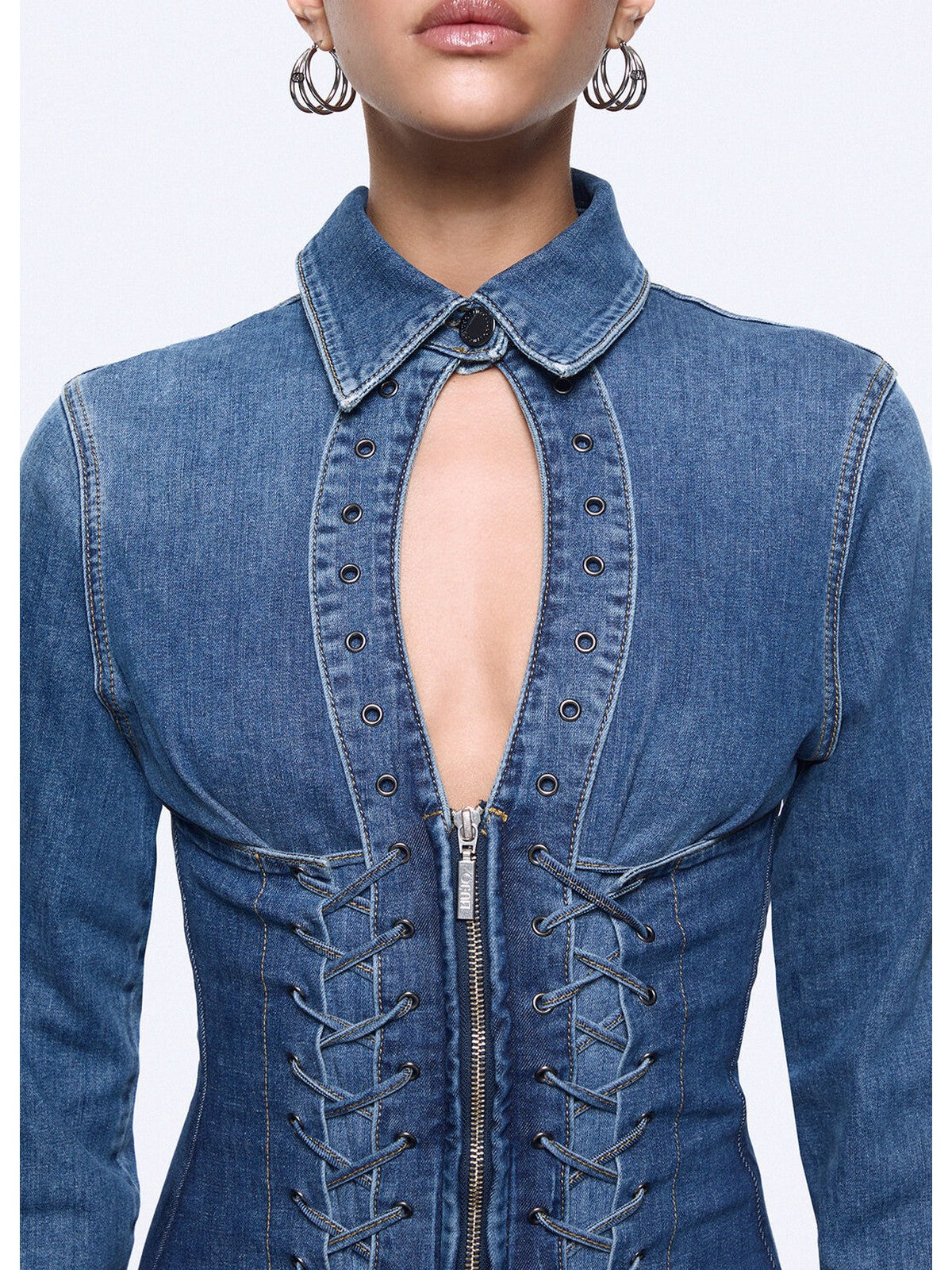 LIU JO feat. ELODIE Abito Donna UA6508D0399 79157 Den.md.Blue intrecci gioboutiqueweb