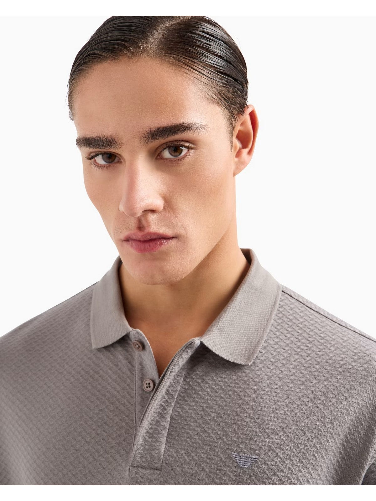 EMPORIO ARMANI Polo Uomo EM001729 AF14874 F8041 NICKEL CHEVRON gioboutiqueweb