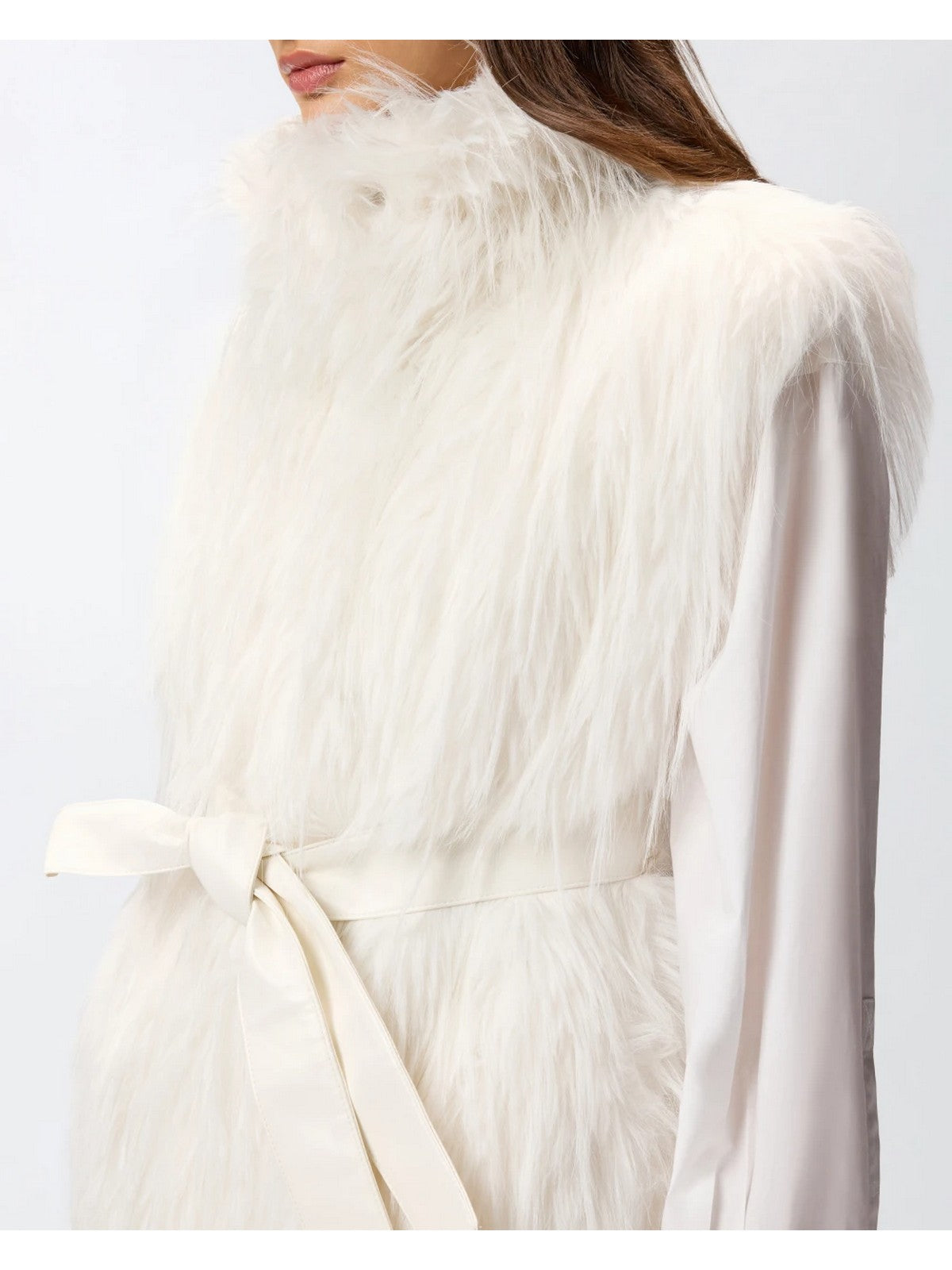 PINKO Pelliccia Donna NEVA GILET 106044-A2ZO Z14 BIANCO SETA