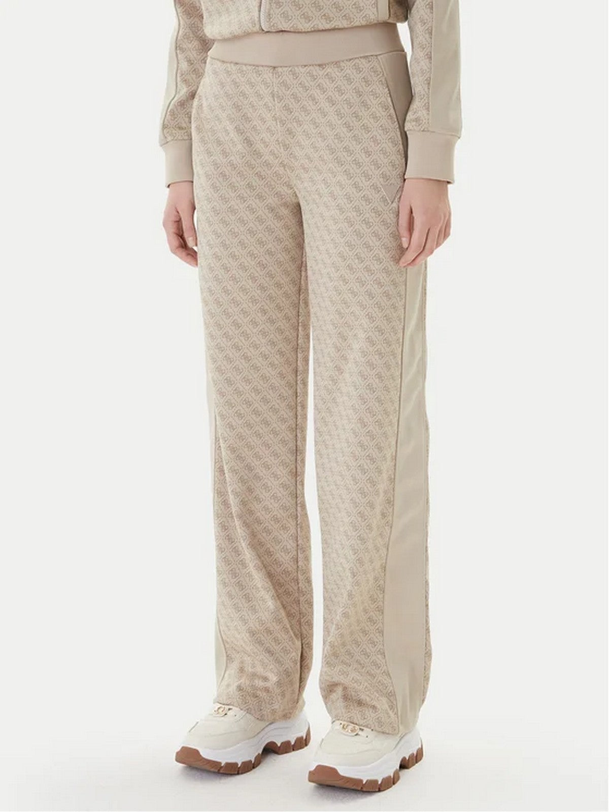 GUESS SPORT Pantalone Donna MAYA 4G WIDE LEG PANTS V6RB09 K2042 FNN0 4G JACQUARD LIGHT MI