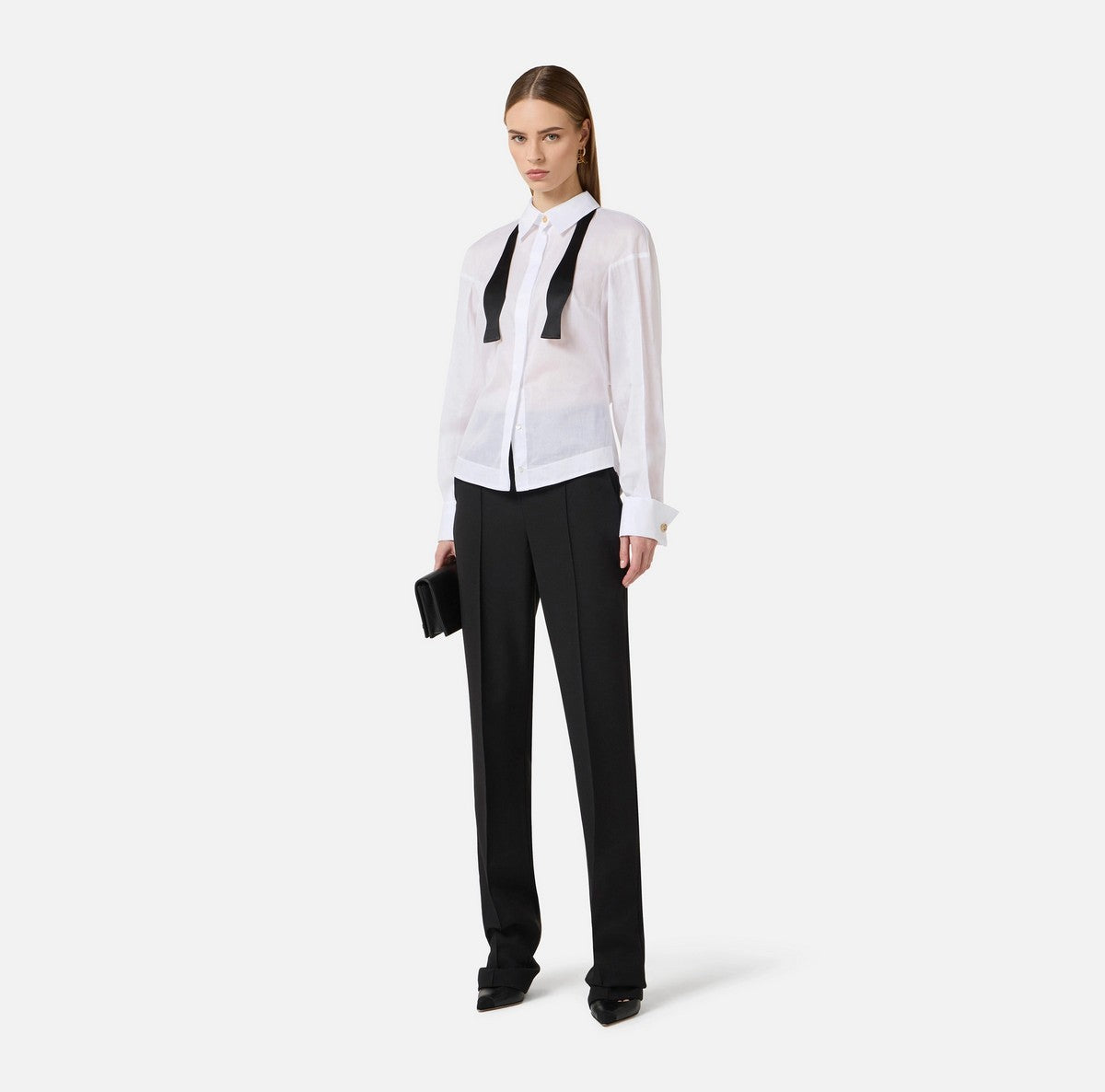 ELISABETTA FRANCHI Camicia Donna CA15461E2 221 BIANCO/NERO