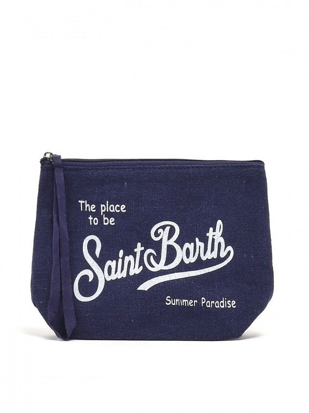 MC2 SAINT BARTH Pochette Uomo ALINE LINEN 01897H Blu gioboutiqueweb