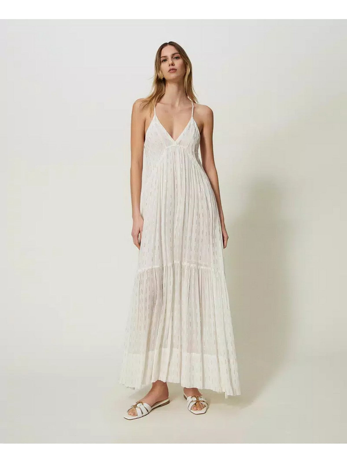 Twinset Frau Kleid 241TT2172 00282 Weiß