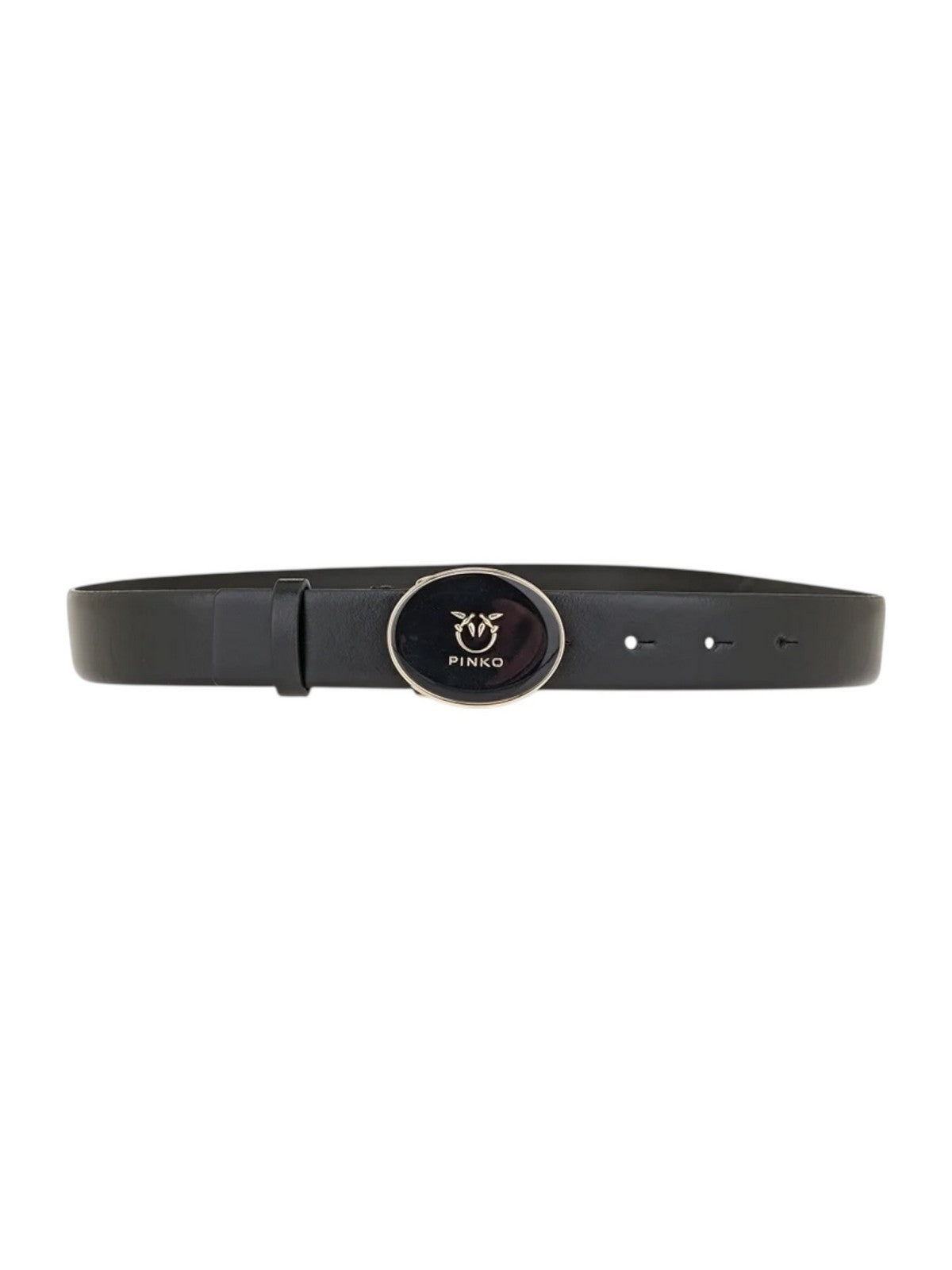 PINKO Cintura Donna ROUND ENAMEL H2,8 BELT.LOW VIT 105478-A2QL Z99Y NERO LIMOUSINE-ORO