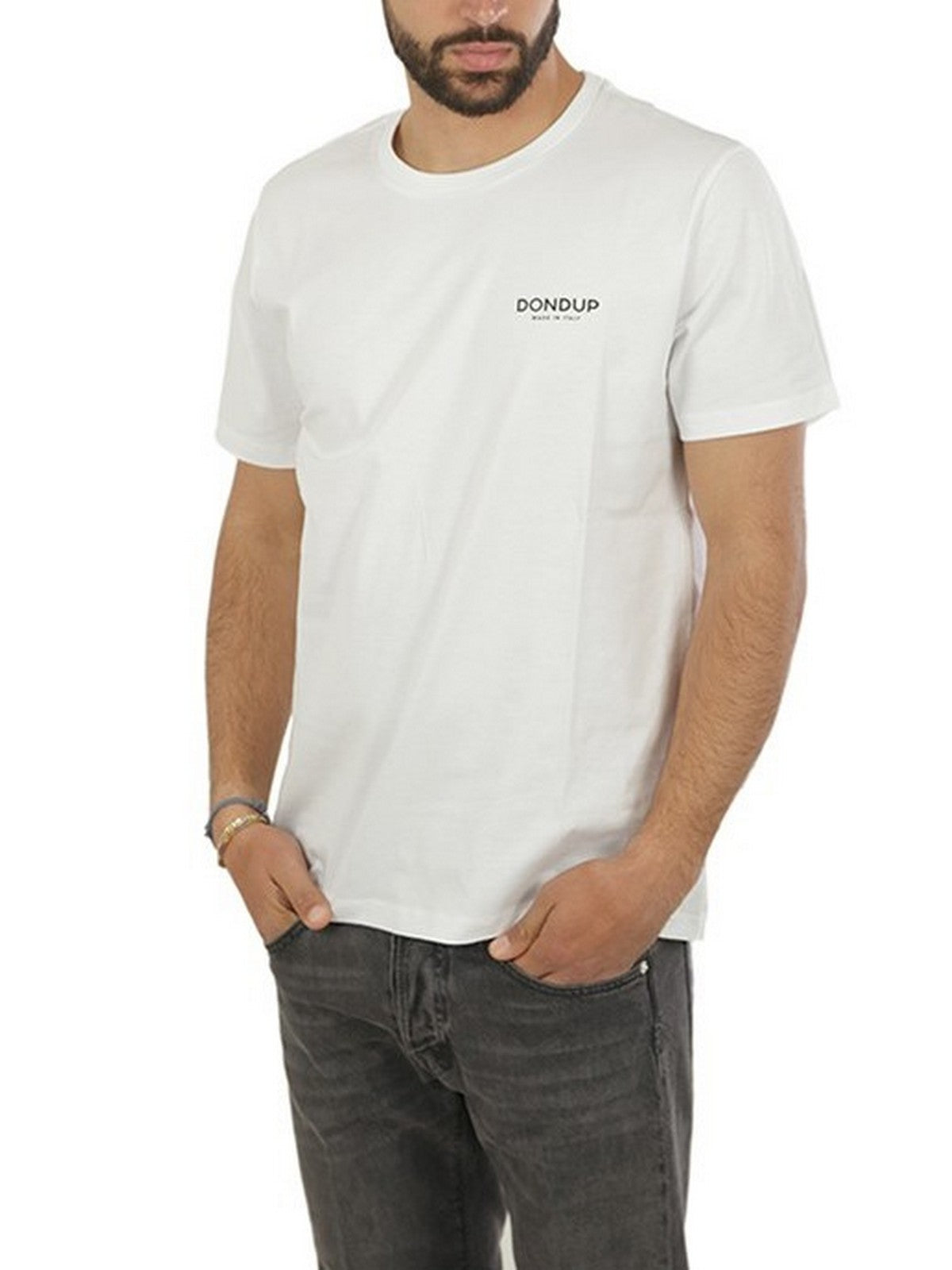 DONDUP T-Shirt e Polo Uomo US198 JF0309U HN5 000 Bianco gioboutiqueweb