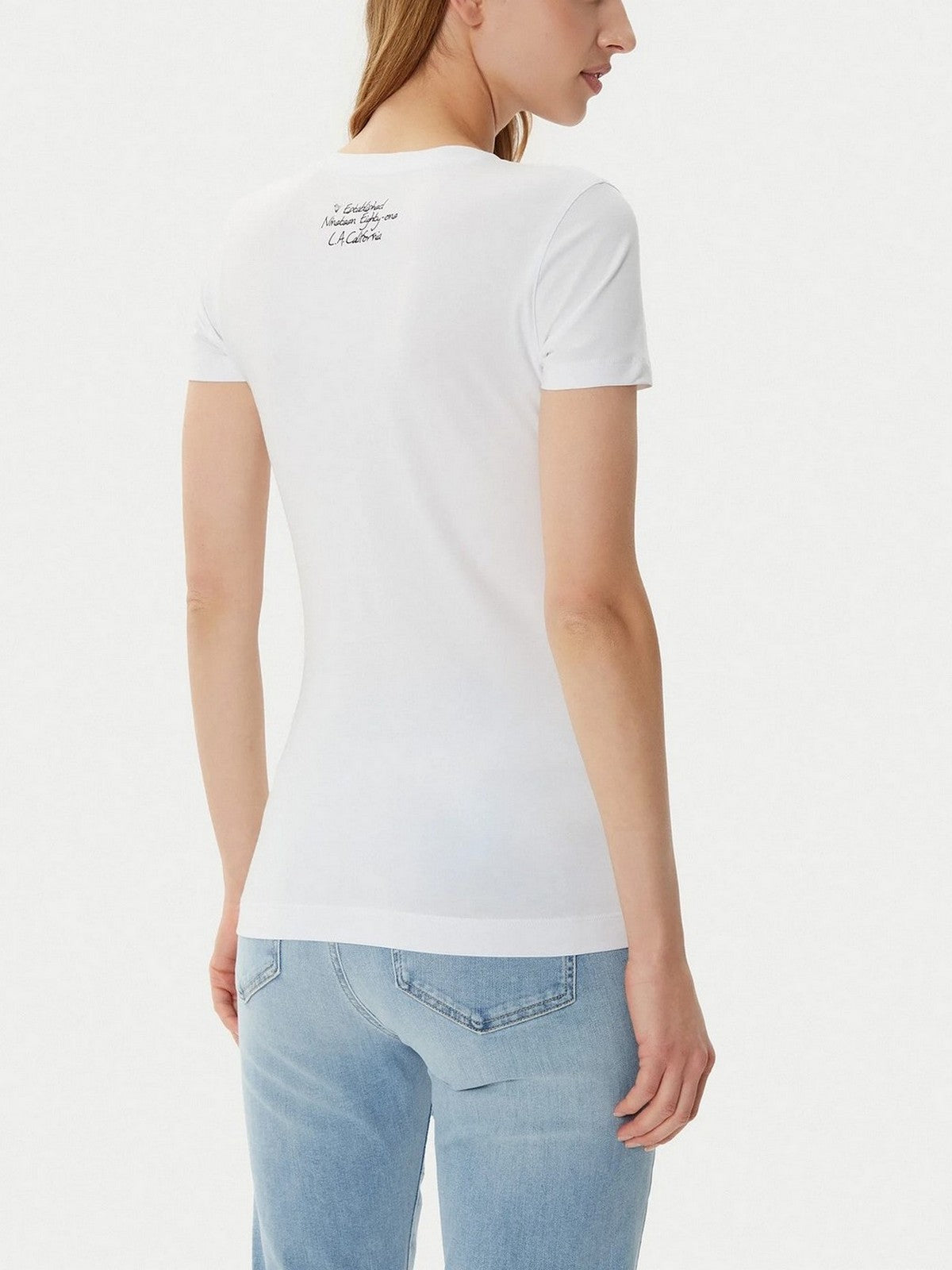 Ratet T-Shirt Frau SS CN Dreieck Blume Tee W5RI00 J1314 G011 Weiß