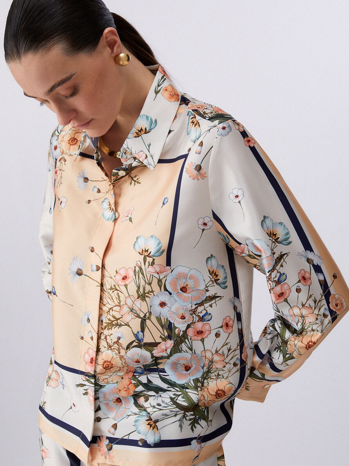 LIU JO WHITE Camicia Donna WA6357T2555 P9547 Blu str/bloom.small