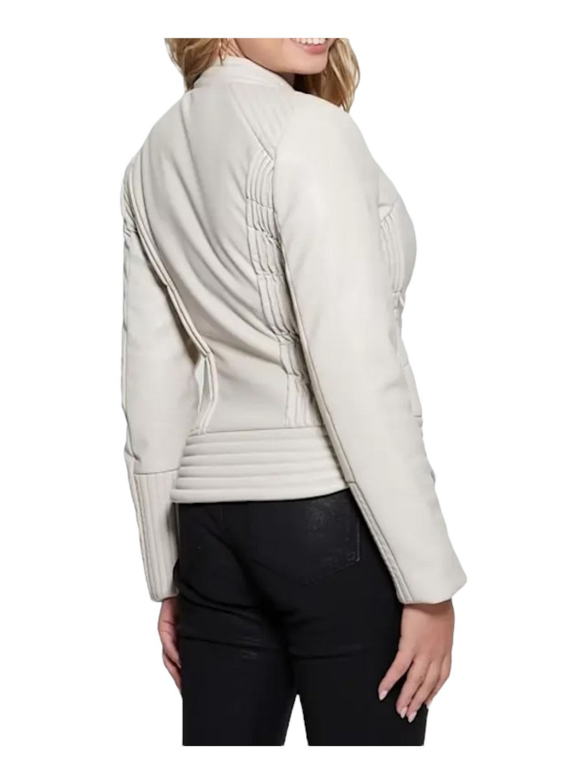GUESS Giubbino Donna Lea Corset Pu Jacket W4RL12 WFWT0 G1F7 Bianco gioboutiqueweb
