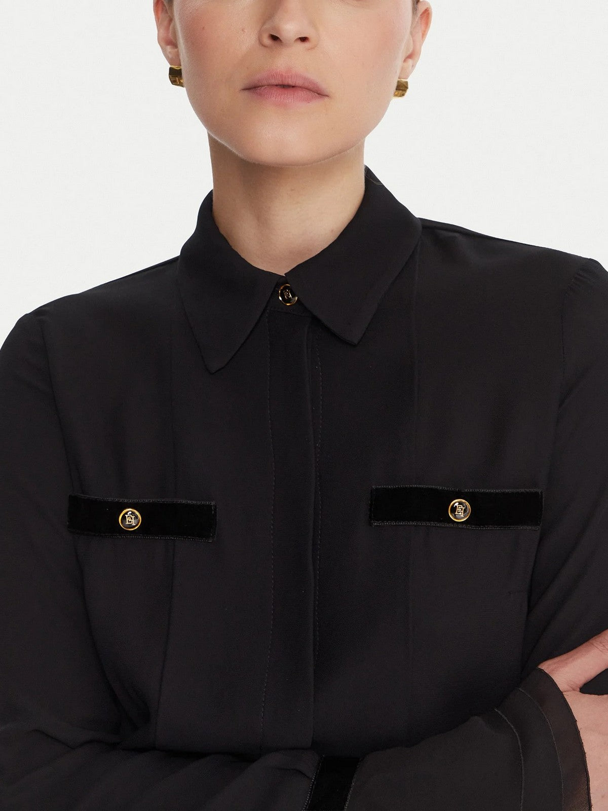 ELISABETTA FRANCHI Camicia Donna CA13157E2 110 Nero