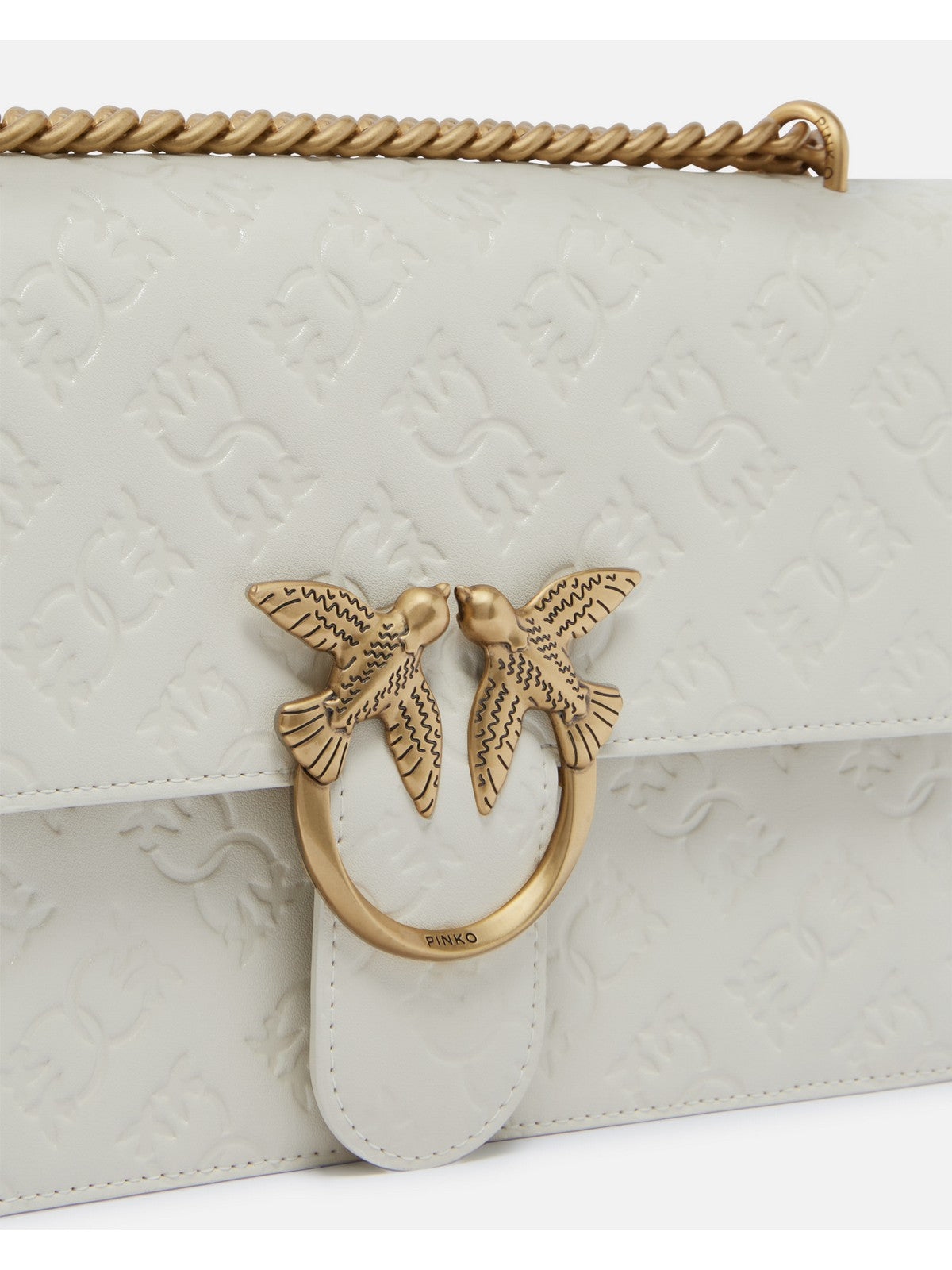 PINKO Borsa Donna Love One Classic Dc Vitello Se 100941-A1YB Z14Q Bianco gioboutiqueweb