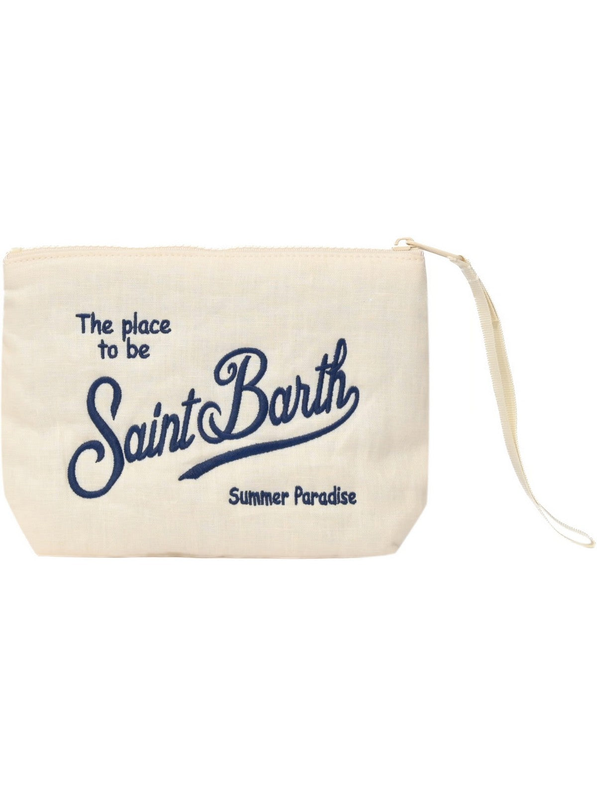 MC2 SAINT BARTH Pochette Unisex adulto ALINE SOFT LINEN 01276L VINTAGE 01H CHALK EMB