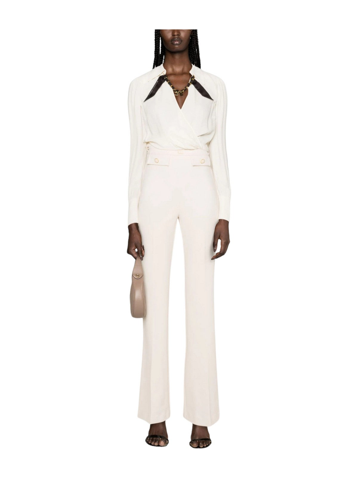 ELISABETTA FRANCHI Pantalone Donna PA02941E2 193 Avorio gioboutiqueweb