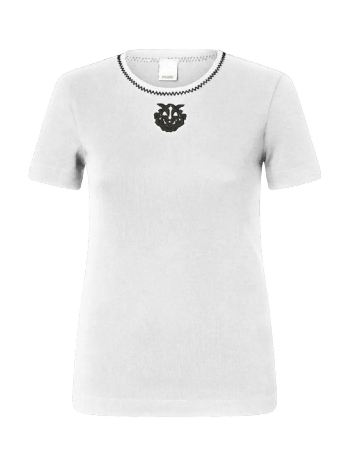 PINKO T-shirt Donna BRUGHERIO T-SHIRT COSTINA LOGO 106815-A3AL ZZ1 BIANCO/NERO