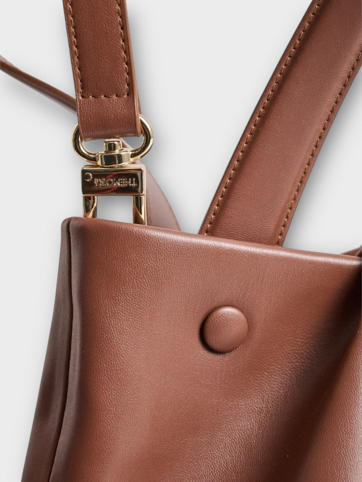 THEMOIRè Athena vegan fabric bag brown eco-friendly design