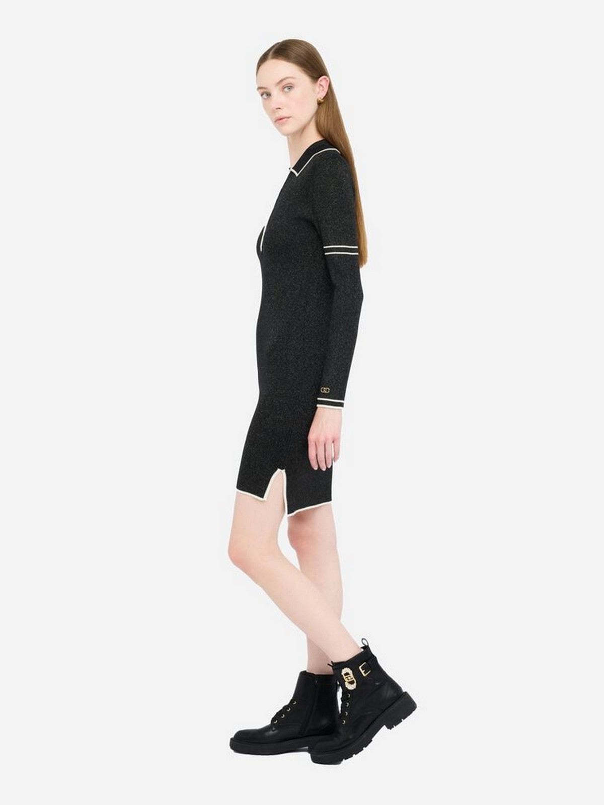 LIU JO SPORT Abito Donna TF5028MS49I A4345 Nero lux/bco latte